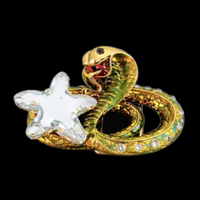 Snake Serpent Reptile Animal Rhinestone Buckle Buckle