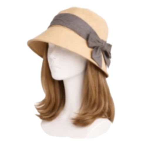 Sombrero de pescador informal de algodón y lino de verano con ala ancha anti-UV para mujer