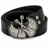 Guitares en strass avec boucle de ceinture musicale ailes