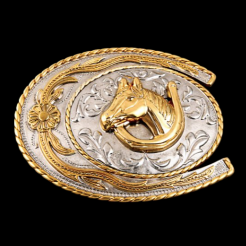 Horseshoe Horse Head Equestrian Farm Western Belt Buckle Buckles
