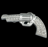 Boucle de ceinture de revolver de mode de pistolet de strass occidental