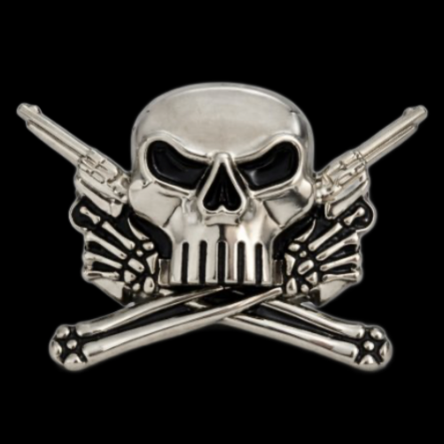 Pistola Calavera Hebilla de cinturón Tibias cruzadas Pistolas Pistolas Calaveras Hebillas Cinturones
