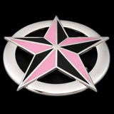 Pink And Black Nautical Star Belt Buckle