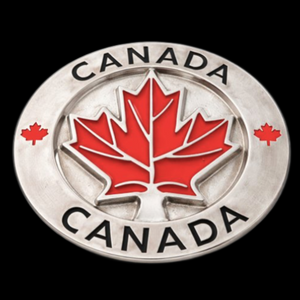 Canada Flag Canadian Pride Red Maple Leaf Belt Buckle