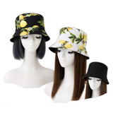 Reversible Lemons Summer Beach Unisex Bucket Hat Fishing Boonie Brim Visor Sun