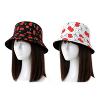 Red Poppy Flower Reversible Unisex women's Summer Bucket Hat