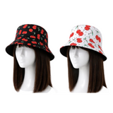 Red Poppy Flower Reversible Unisex women's Summer Bucket Hat