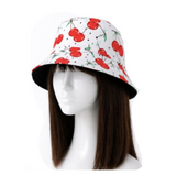 Red Poppy Flower Reversible Unisex women's Summer Bucket Hat