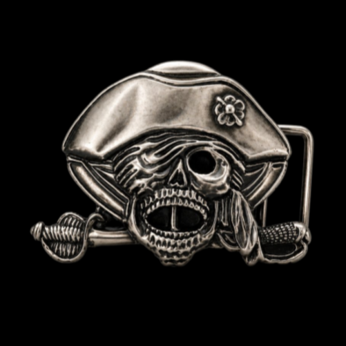 Skull Pirate Head Swords Skeletons Skulls Bones Belt Buckle Buckles