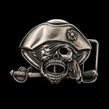 Skull Pirate Head Swords Skeletons Skulls Bones Belt Buckle Buckles