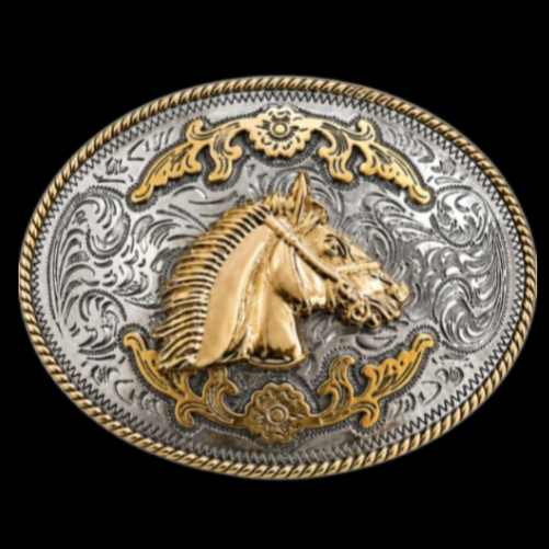 Hebilla de cinturón de caballo Horsehead Equestrian Ranch Western Horses Cinturones Hebillas