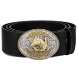 Two Toned Horse Horses Horseshoe Western Belt Buckle