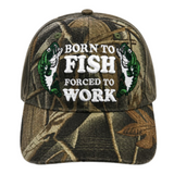 GORRO BORDADO NEW BORN TO FISH FORZED TO WORK OUTDOOR SPORT PESCA