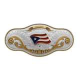 Boucle de ceinture cool avec grand champion du drapeau portoricain