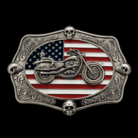 Hebilla de cinturón con bandera de los Estados Unidos para motociclistas