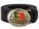 Hebilla de cinturón con la bandera de Portugal Hebillas occidentales de vaquero y ranchero portugués