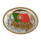 Hebilla de cinturón con la bandera de Portugal Hebillas occidentales de vaquero y ranchero portugués