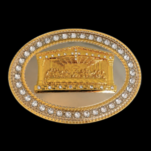 Belt Buckle Jesus Last Supper Religion Rhinestone Buckles
