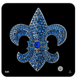 Quebec Orleans Saints Lys Flower Fleur Lis Rhinestone Belt Buckle Buckles