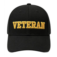 Nueva gorra de veterano gorra de béisbol gorras bordadas negras