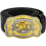 Boucles de ceinture occidentales maléfiques, crânes, yeux colorés