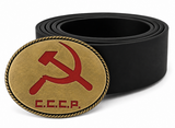Russia Flag Belt Buckle USSR Hummer Sickle Russian Communist Soviet Era Buckles