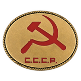 Russia Flag Belt Buckle USSR Hummer Sickle Russian Communist Soviet Era Buckles