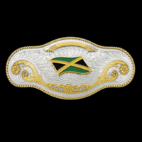 Boucle de ceinture de lutte avec grand drapeau jamaïcain de la Jamaïque