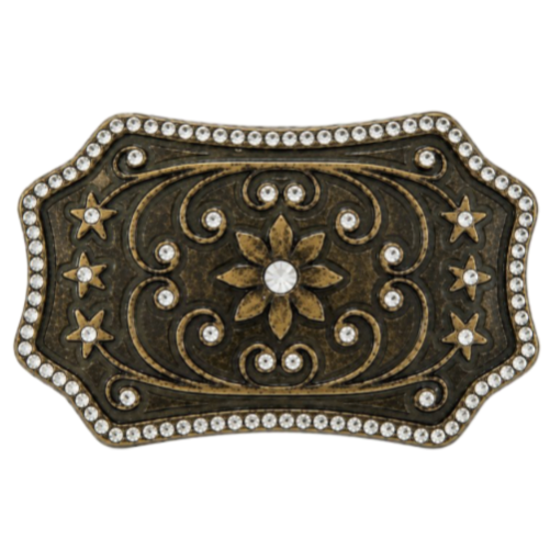 Flower Rhinestones Florals Antique Belt Buckle Buckles