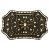 Flower Rhinestones Florals Antique Belt Buckle Buckles
