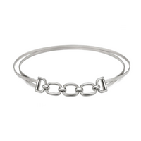 Women’s Silver Stretch Waist Double Circle Buckle Elastic Metal Belt