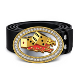 Boucle de ceinture Cool, flammes de dés, jeu de dés, Craps, Casino Vegas