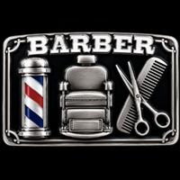 Barber Shop Belt Buckle Hairdresser Light Pole Haircut Chair Comb Scissors Buckles