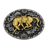 Golden Horse Floral Western Belt Buckle Buckles