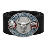 Five Cent Coin Buckle Indian Western Buffalo Longhorn Boucle de Ceinture