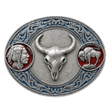 Five Cent Coin Buckle Indian Western Buffalo Longhorn Boucle de Ceinture