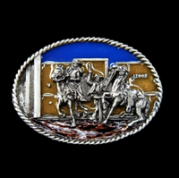 Western Saloon Indians Cowboys Horses Rodeo Belt Buckle Buckles