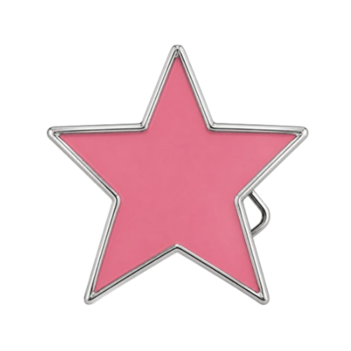 Star Pink Stars Socialist Rockstar Belt Buckles