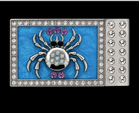 Spider Crystal Blue Rhinestone Spiders Insects Belt Buckle Buckles