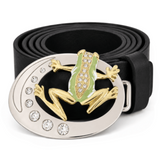 Hebilla de cinturón de rana Ranas Sapos verdes Hebillas de diamantes de imitación Cinturones