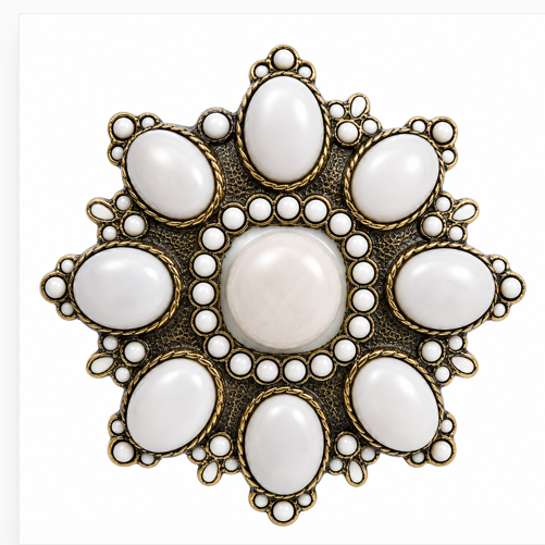Boucles de ceinture florales de fleur de strass de floraison chic blanche