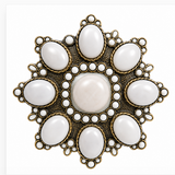 Boucles de ceinture florales de fleur de strass de floraison chic blanche