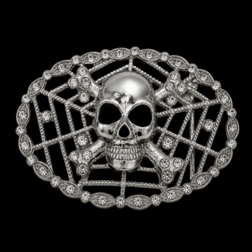 Boucle de ceinture en toile d'araignée, crâne de Style occidental, boucles de ceinture