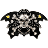 Skull Crossbones Black Wings Butterfly Belt Buckle