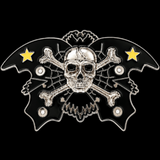 Skull Crossbones Black Wings Butterfly Belt Buckle