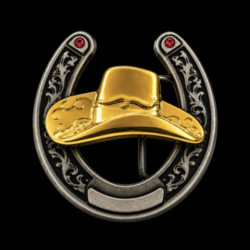 Boucle de ceinture en fer à cheval pour chapeau de cowboy occidental Boucles en fer à cheval