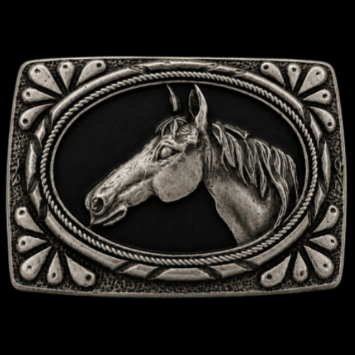 Boucles de ceinture en métal Western, têtes de cheval, Cowboy