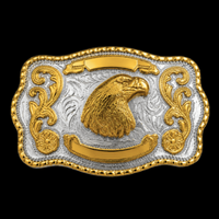 Belt Buckle Golden Eagle American Wild Eagles Head Big Belts & Buckles