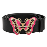 Pink Butterfly Belt Buckle Rhinestone Glitter Butterflies