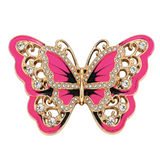 Pink Butterfly Belt Buckle Rhinestone Glitter Butterflies